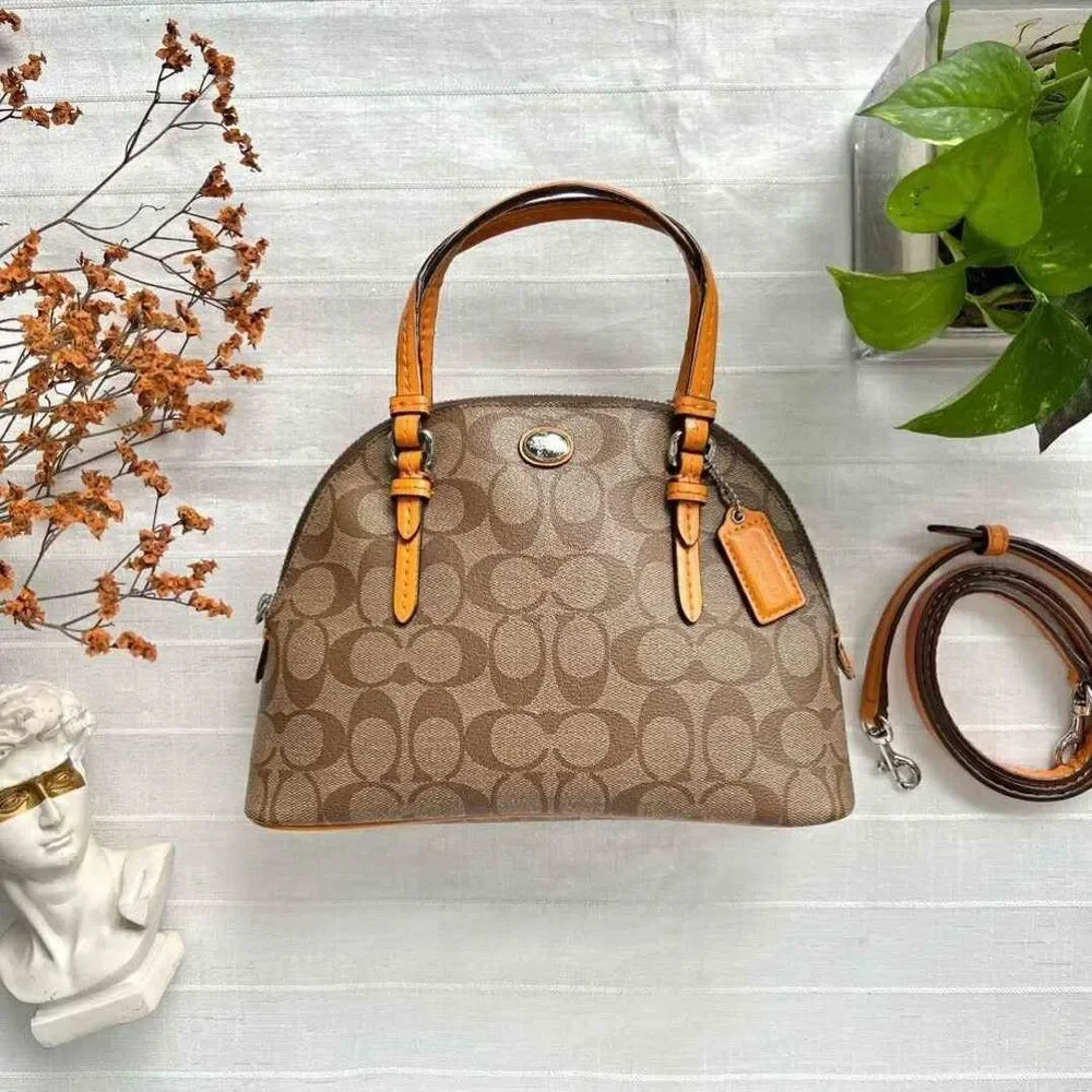 Coach Designer Signature Signature Peyton Satchel Crossbody Purse Handbag Purse